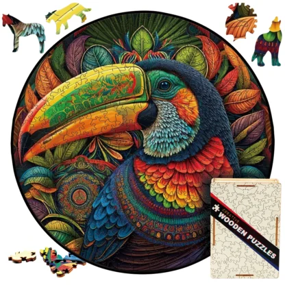 Animal Wooden Puzzle Mandala Toucan Colourful Birds Jigsaw Puzzles Multicolor Toucans Wood Puzzle Gift For Adults And Children