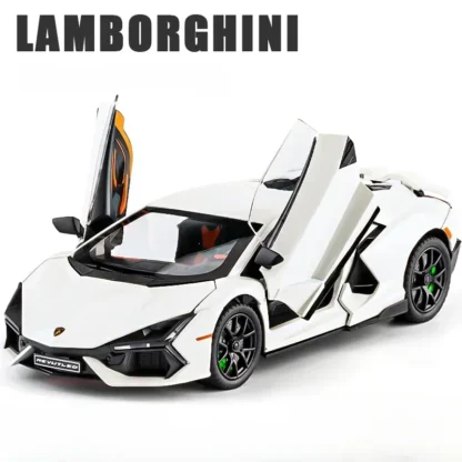 Simualtion 1:24 Lamborghini Revuelto Super Car Model with Sound Light Children Boy Diecast Toy Vehicle Collection Miniature - Image 3