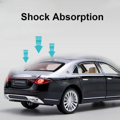 1:24 Maybach S680 Car Model Toy Doors Opened Sound Light Pull Back Diecast Metal Shock Absorption Models Boys Collection Gifts - Image 4