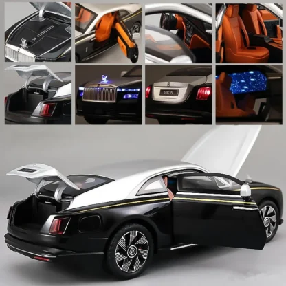 1:24 Rolls Royce Spectre Alloy New Energy Car Model Diecasts Metal Luxy Car Vehicles Model Simulation Sound Light Kids Toys Gift - Image 6