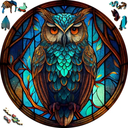 Beautifully Wooden Puzzles Painted Owl Art Decoration Irregular Shape Puzzle Board Set Decompression Puzzle Game Toys for Adults