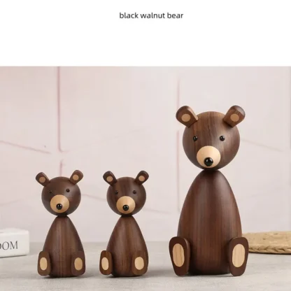 Denmark Wooden Brown Bear Home Decor Figurines High Quality Nordic Design Room Decor Gifts/Crafts/Family Toys home decor - Image 4