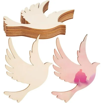 10pcs 5.1x4.3 inch Unfinished Wooden Ornaments Pigeon 2mm Thick Wooden Pieces Bird Wood Cutouts Wooden Dove DIY Crafts Cutouts