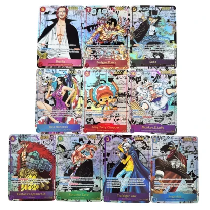 Anime One Piece Japanese English Version OPCG Replica Zoro Shanks Ace Nika Luffy Chopper Boa Hancock Game Anime Collection Cards