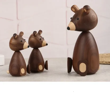 Denmark Wooden Brown Bear Home Decor Figurines High Quality Nordic Design Room Decor Gifts/Crafts/Family Toys home decor - Image 2