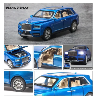 1:24 Rolls Royce Cullinan Alloy Car Model Large Size Simulation SUV Metal Car Model Pull Back Scale Miniatur - Image 4