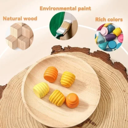 Wooden Baby Montessori Toys Creative Loose Parts Toys Rainbow Blocks Constructor Set Nordic Sensory Toy Waldorf For Toddler Gift - Image 3