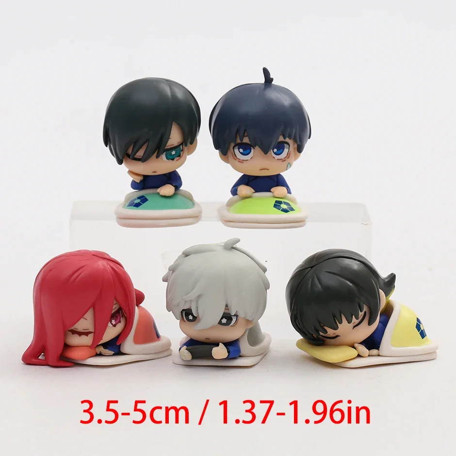 BLUE LOCK Isagi Yoichi Bachira Meguru Chigiri Hyoma Nagi Seishiro Rin Itoshi Cute Toys Figure Model Dolls 5pcs/set