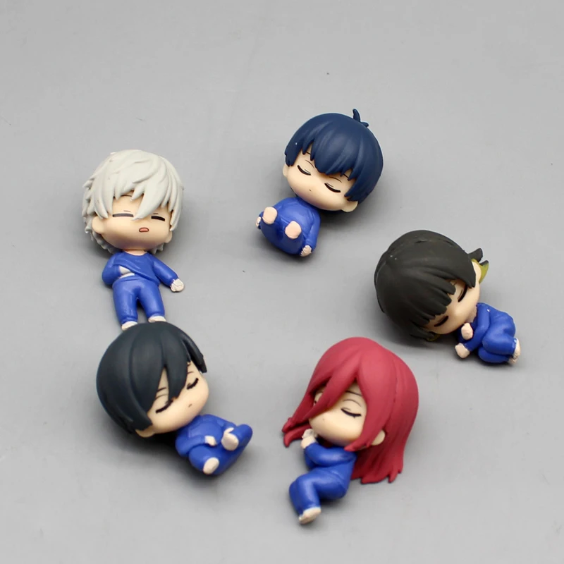 5pcs Blue Lock Gk Isagi Yoichi Nagi Seishiro Chigiri Hyoma Anime Figure Q Sleep Style Model Statue Desktop Children'S Toys Gifts