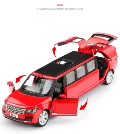 Extended Version 1:32 Land R0ver Range R0ver Alloy Limousine Models Toys Diecast Hot Wheels Premium Sound Light Kid Gift Decorat - Image 4