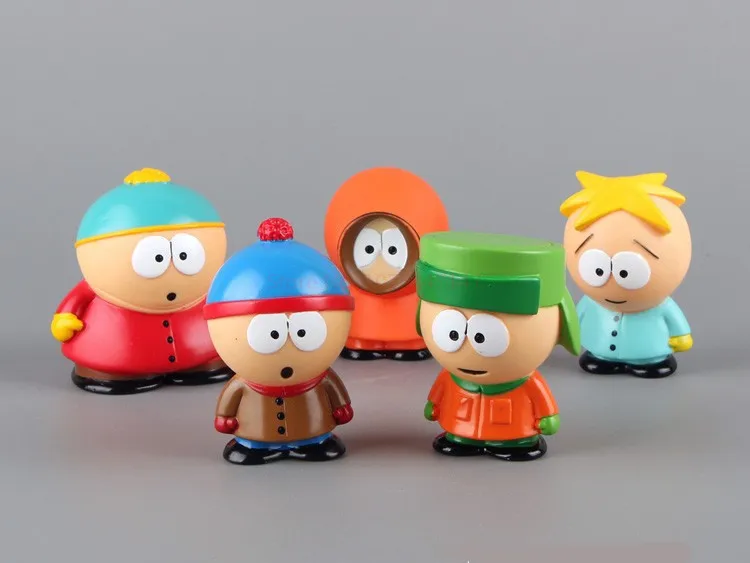 South North Park Mini Figures 5pcs Southpark Anime Figure Pvc Kawaii Cute Room Tabletop Collectble Dolls Models Toys Gifts