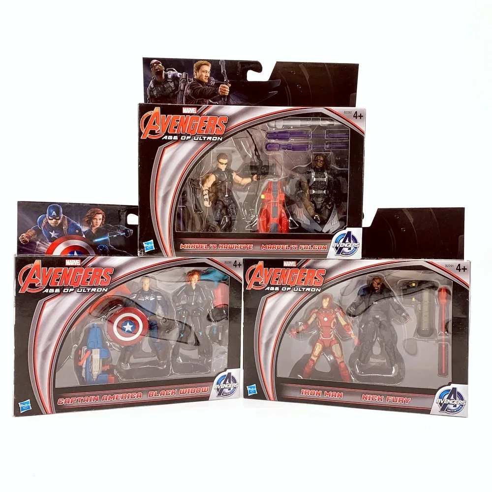 Marvel Avengers Age Of Ultron Captain America Black Widow Iron Man Nick Fury Hawkeye Falcon Anime Figures Model Collect Toy