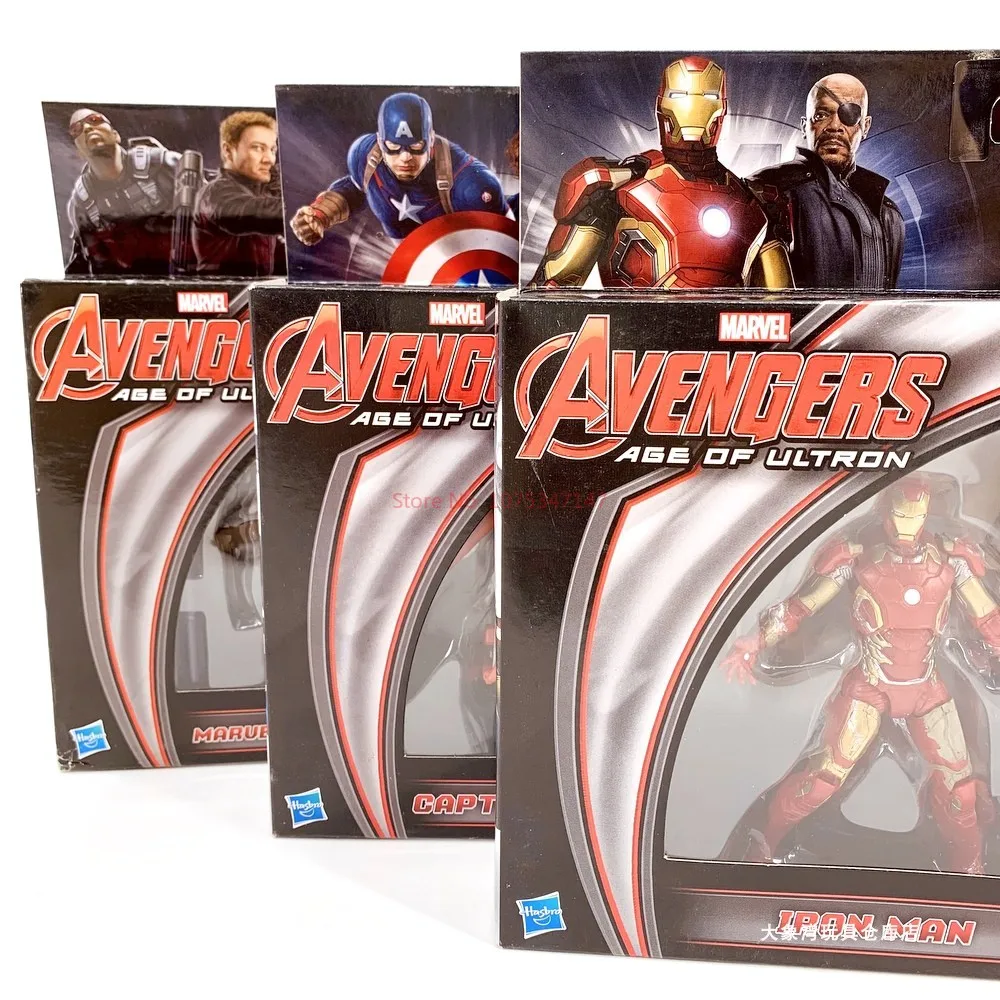 Marvel Avengers Age Of Ultron Captain America Black Widow Iron Man Nick Fury Hawkeye Falcon Anime Figures Model Collect Toy