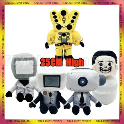 25CM Skibidi Toilet Plush Mystery Plushie Toilet Doll Monitoring TV Camera Headphone Man Titans Soft Stuffed Toys Christma Gift