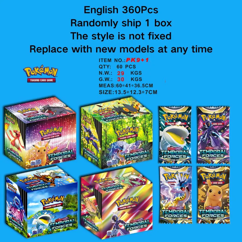 360Pcs Pokemon English TCG: Hidden Fates Evolutions Booster Collectible Trading Card Game Children