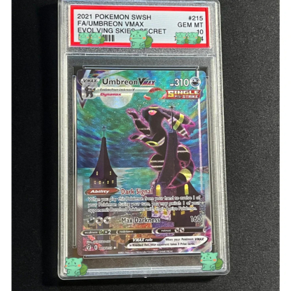 Anime PTCG Graded Collection Cards S6a Eevee Heroes UMBREON VMAX SWSH GEM MT10Points English Version Holographic Label Kids Gift - Image 3