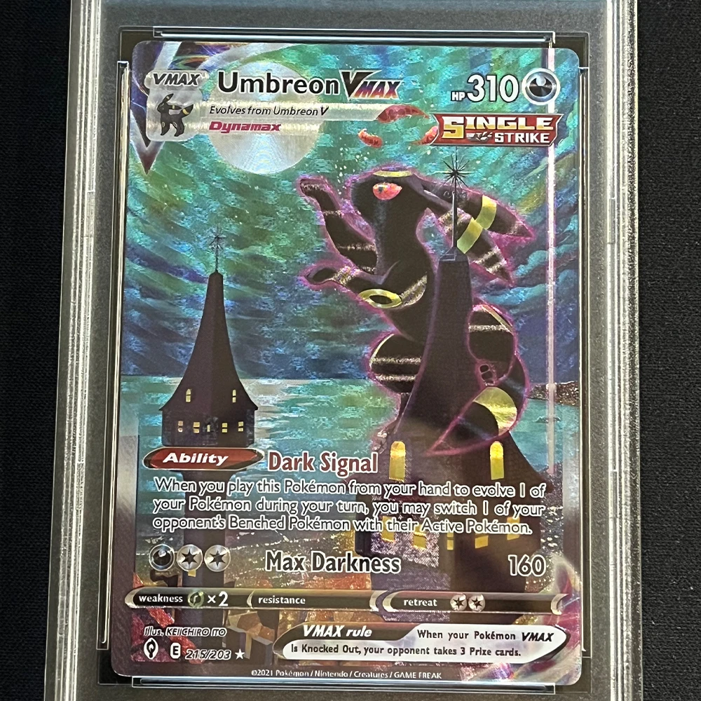 Anime PTCG Graded Collection Cards S6a Eevee Heroes UMBREON VMAX SWSH GEM MT10Points English Version Holographic Label Kids Gift