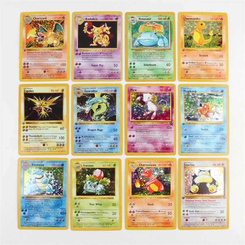 151Pcs 1996 First Generation Pokémon card Full range Charizard Pikachu Mewtwo Blastoise Collecting card toys English version