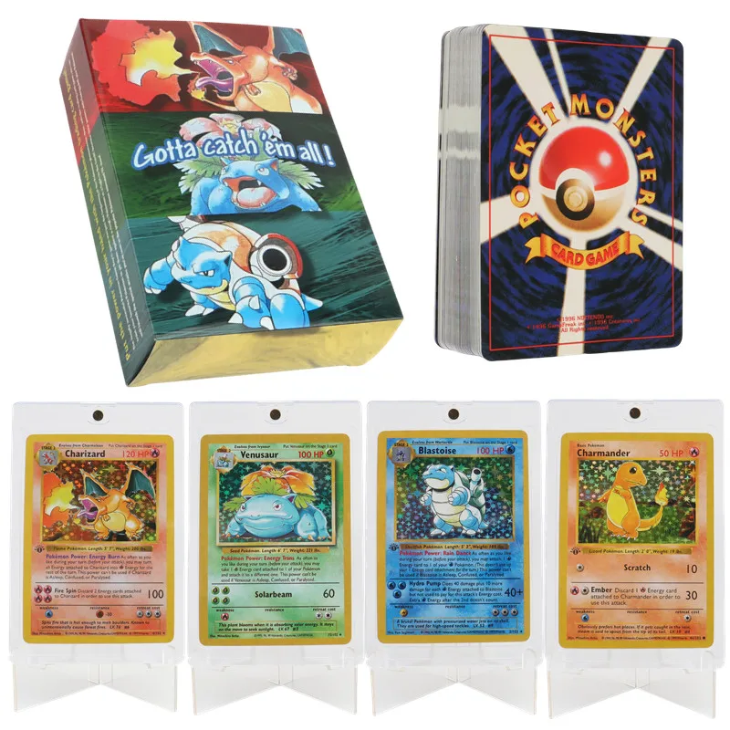 151Pcs 1996 First Generation Pokémon card Full range Charizard Pikachu Mewtwo Blastoise Collecting card toys English version