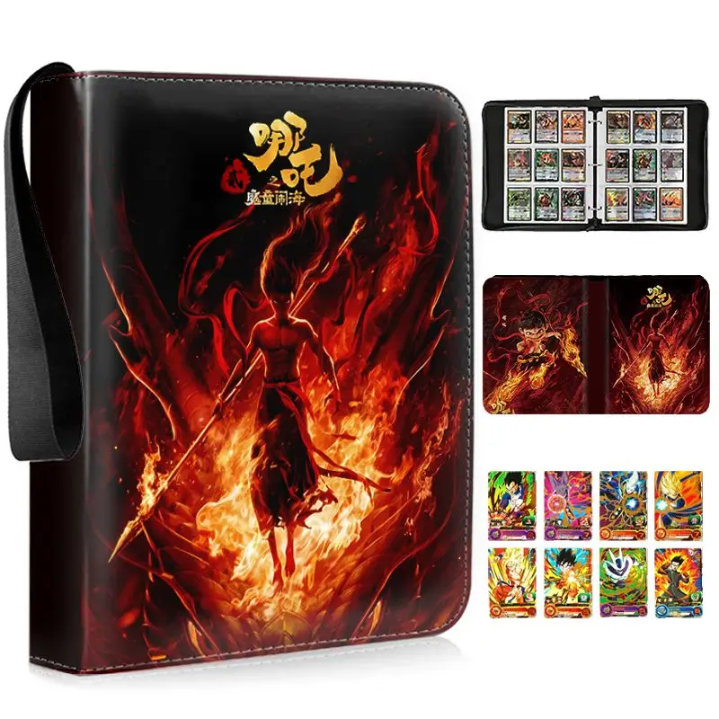 400/900pcs NEZHA2 MOTONGNAOHAI Card Album Book Folder 4/9 Card Slots Collections Zipper Double Pocket Zipper Card Binder Holder