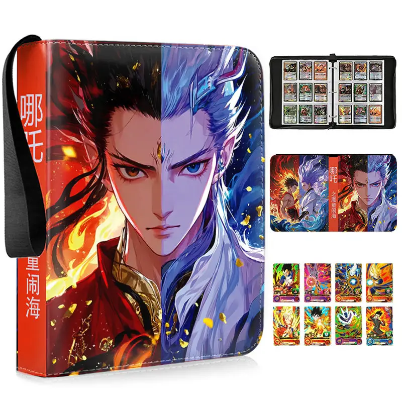 400/900pcs NEZHA2 MOTONGNAOHAI Card Album Book Folder 4/9 Card Slots Collections Zipper Double Pocket Zipper Card Binder Holder