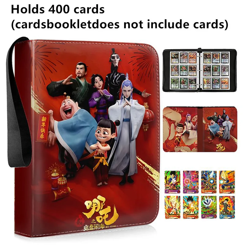 400/900pcs NEZHA2 MOTONGNAOHAI Card Album Book Folder 4/9 Card Slots Collections Zipper Double Pocket Zipper Card Binder Holder - Image 4