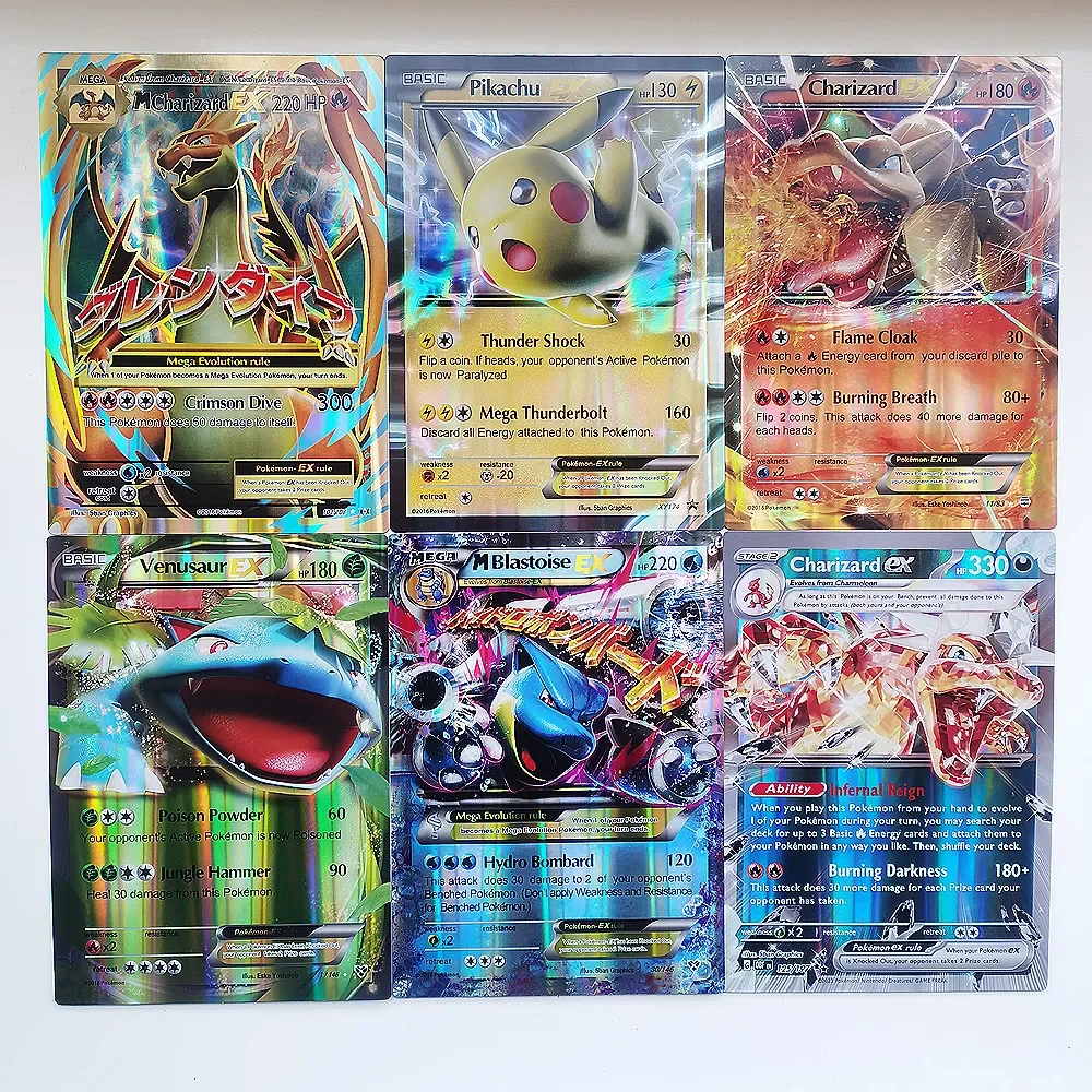 NEW Oversized Pokemon Cards 30Pcs Jumbo Letters Cards Vmax Vstar GX Arceus Pikachu Charizard Super Shiny Rare Card Birthday Gift