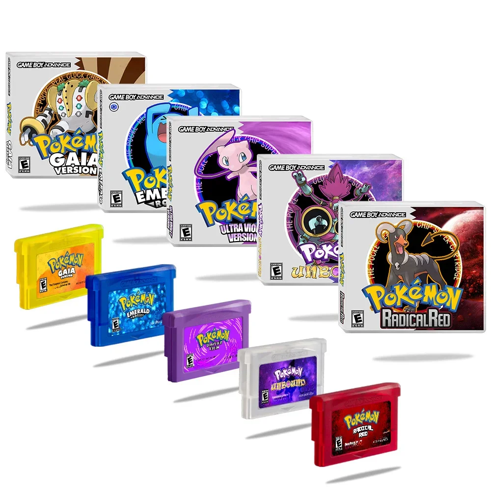 GBA RTC Pokemon Real Clock New Version 2.0 Game Card Featured Popular English Games