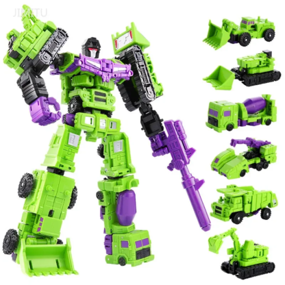 22CM Transformation Robot Car 6 In 1 Defensor Devastator Toy Action Figure ABS Plastic Vehicle Robot Toy Model Gift For Children - Image 2