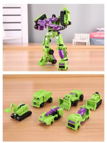 22CM Transformation Robot Car 6 In 1 Defensor Devastator Toy Action Figure ABS Plastic Vehicle Robot Toy Model Gift For Children - Image 4