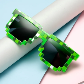 3 colors Fashion Sunglasses Kids cos play action Game Toy Minecrafter Square Glasses with EVA case 4