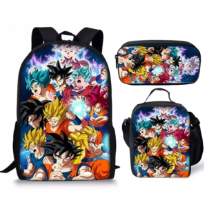 3pcs set 17inch Anime Dragon Ball Z Children School Bags Orthopedic Backpack Kids School Boys Girls