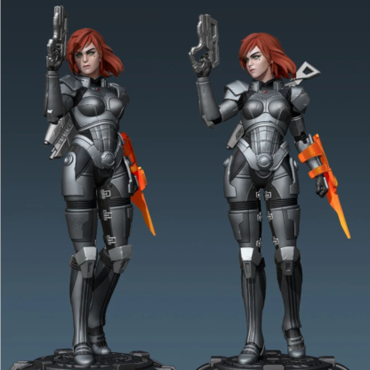 Mass Effect Game Female Character 1/24 Ratio Vertical Height 90mm Female Commander Shepard Unassembled Unpainted Toys