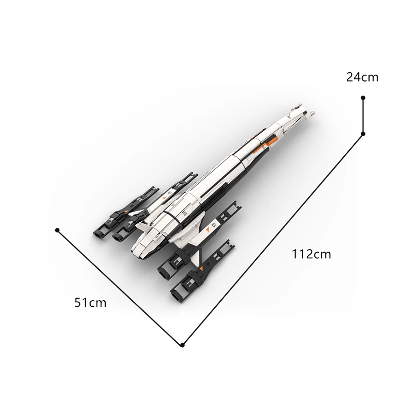 BuildMoc Starships Normandy SR-2 Building Blocks Set For Mass Effect 2 Game Spaceship Fighter Airship Bricks Children Toys Gifts