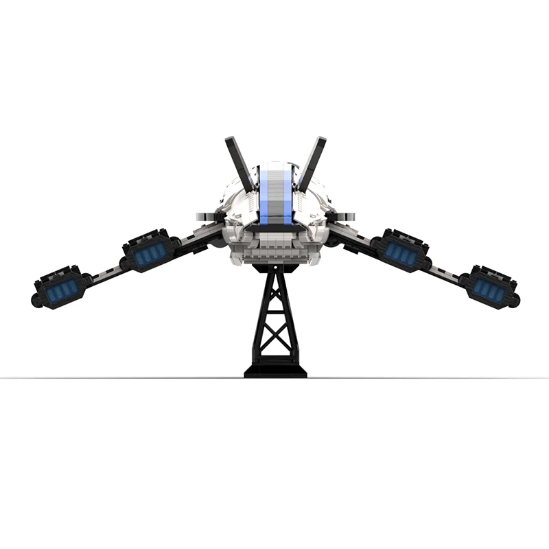 BuildMoc Starships Normandy SR-2 Building Blocks Set For Mass Effect 2 Game Spaceship Fighter Airship Bricks Children Toys Gifts