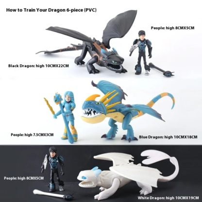 6pcs Set Dragon Training Master Dragon Toothless Anime Figure Bionicle Night Furia Wings Pvc Model Ornament Decorations Kids - Image 2