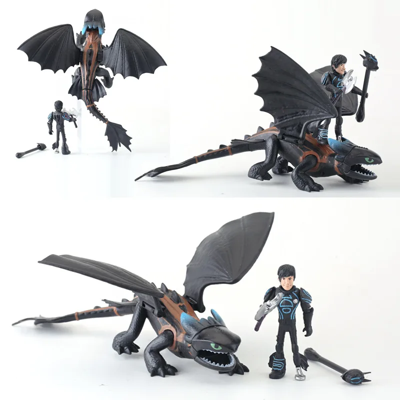 6pcs Set Dragon Training Master Dragon Toothless Anime Figure Bionicle Night Furia Wings Pvc Model Ornament Decorations Kids