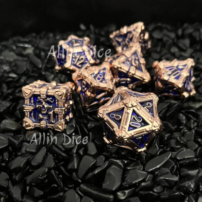 Metal Dragon Dice Set, Roulette Dice, DND Game Dice For Dungeons and Dragons DND RPG Skull Dice D100 D6 Fingertip Gyro Dice set - Image 3