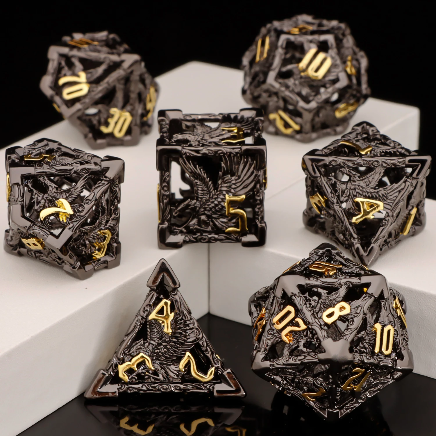 Metsl D&D Dungeon and Dragon Polyhedral Gear Dice D20 D6 Suitable for Trailblazer Warhammer RPG Dice D and D Role Playing Dice G