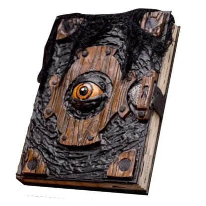 Halloween Book of Spells Prop Book Evil Eye Decoration Horror Sculpture Prop Art for Home Ornament Gift Decorative Figurines