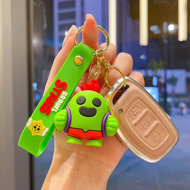 New Brawl Stars Creative Wilderness Battle 3D Stitch Doll Key Keychain Cute Nita Jie Xibeiya Car Keychain Pendant Christmas Gift