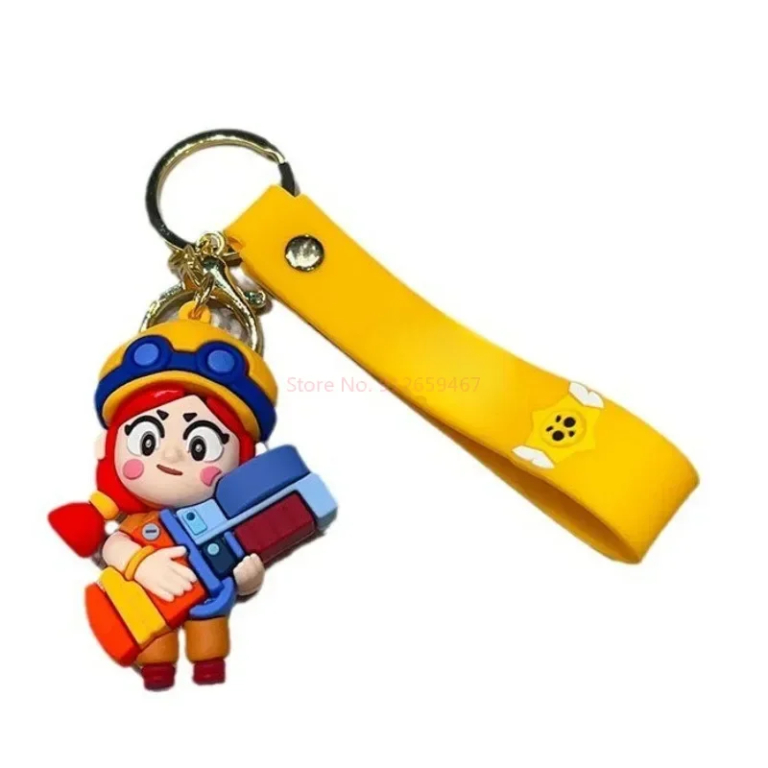 New Brawl Stars Creative Wilderness Battle 3D Stitch Doll Key Keychain Cute Nita Jie Xibeiya Car Keychain Pendant Christmas Gift - Image 6