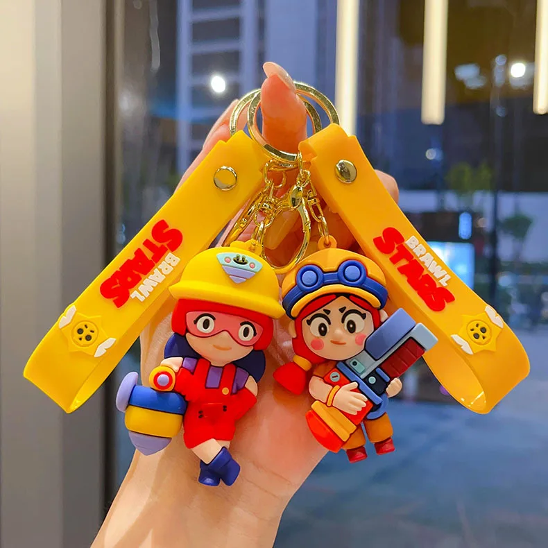 New Brawl Stars Creative Wilderness Battle 3D Stitch Doll Key Keychain Cute Nita Jie Xibeiya Car Keychain Pendant Christmas Gift