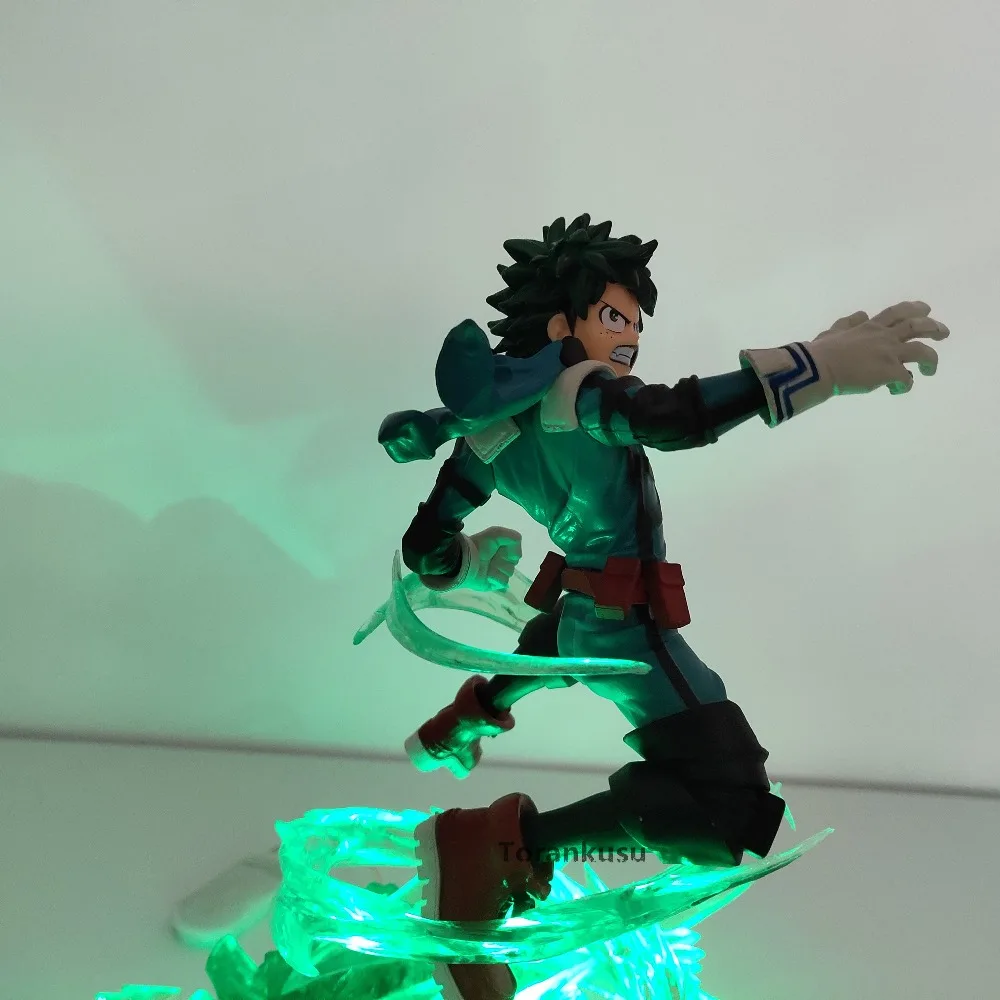 My Hero Academia Anime Figures Bakugou Katsuki VS Midoriya Izuku Action Figures Led Toy Boku no Hero Academia Battle Decor Scene