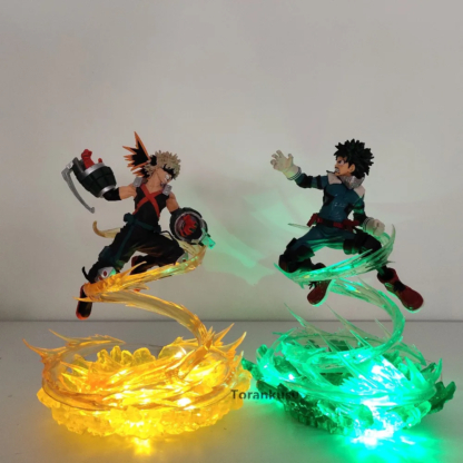 My Hero Academia Anime Figures Bakugou Katsuki VS Midoriya Izuku Action Figures Led Toy Boku no Hero Academia Battle Decor Scene - Image 6