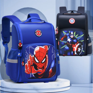 Disney Marvel School Bags For Boys Spider Man Captain America Primary Student Shoulder Orthopedic Backpack Kids
