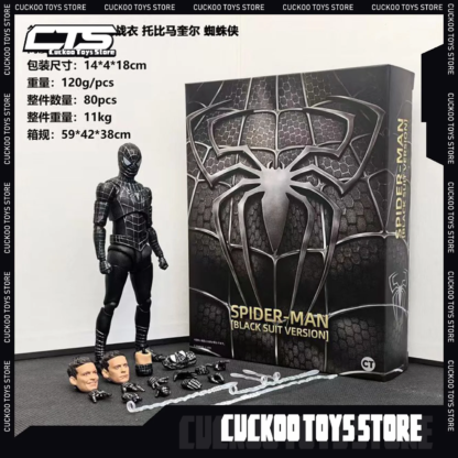 Spider-Man Black Suit Version S.H.Figuarts Spiderman Venom Shf Action Figures Statue Figurine Model Gifts Kids Toys