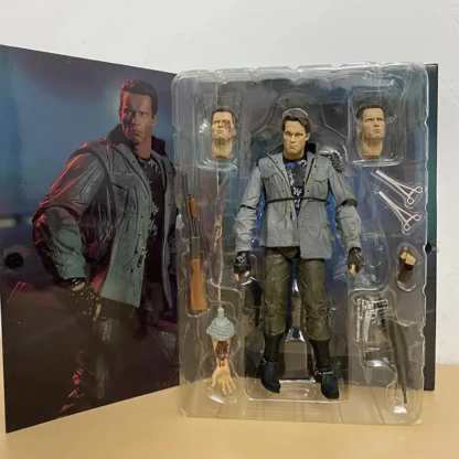 NECA Terminator 2 Judgment Day T-1000 Motorcycle Ultimate Copy T-800 Tech Noir Police Station Assault 18cm PVC Action Figure Toy - Image 5