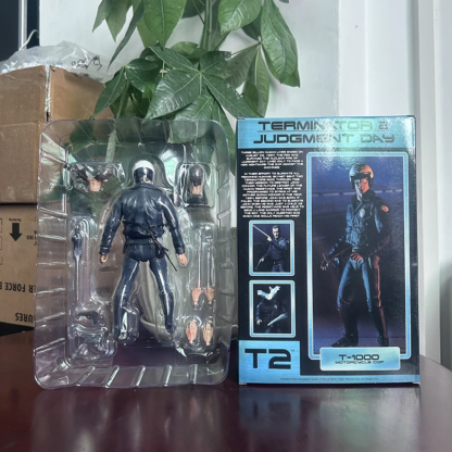 NECA Terminator 2 Judgment Day T-1000 Motorcycle Ultimate Copy T-800 Tech Noir Police Station Assault 18cm PVC Action Figure Toy - Image 4