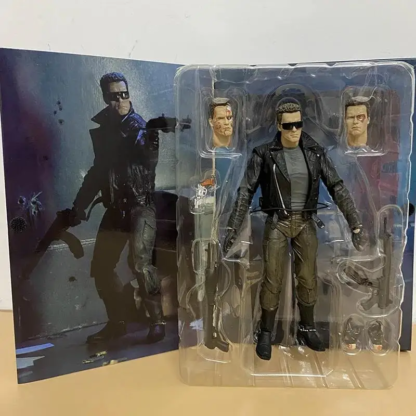 NECA Terminator 2 Judgment Day T-1000 Motorcycle Ultimate Copy T-800 Tech Noir Police Station Assault 18cm PVC Action Figure Toy - Image 2